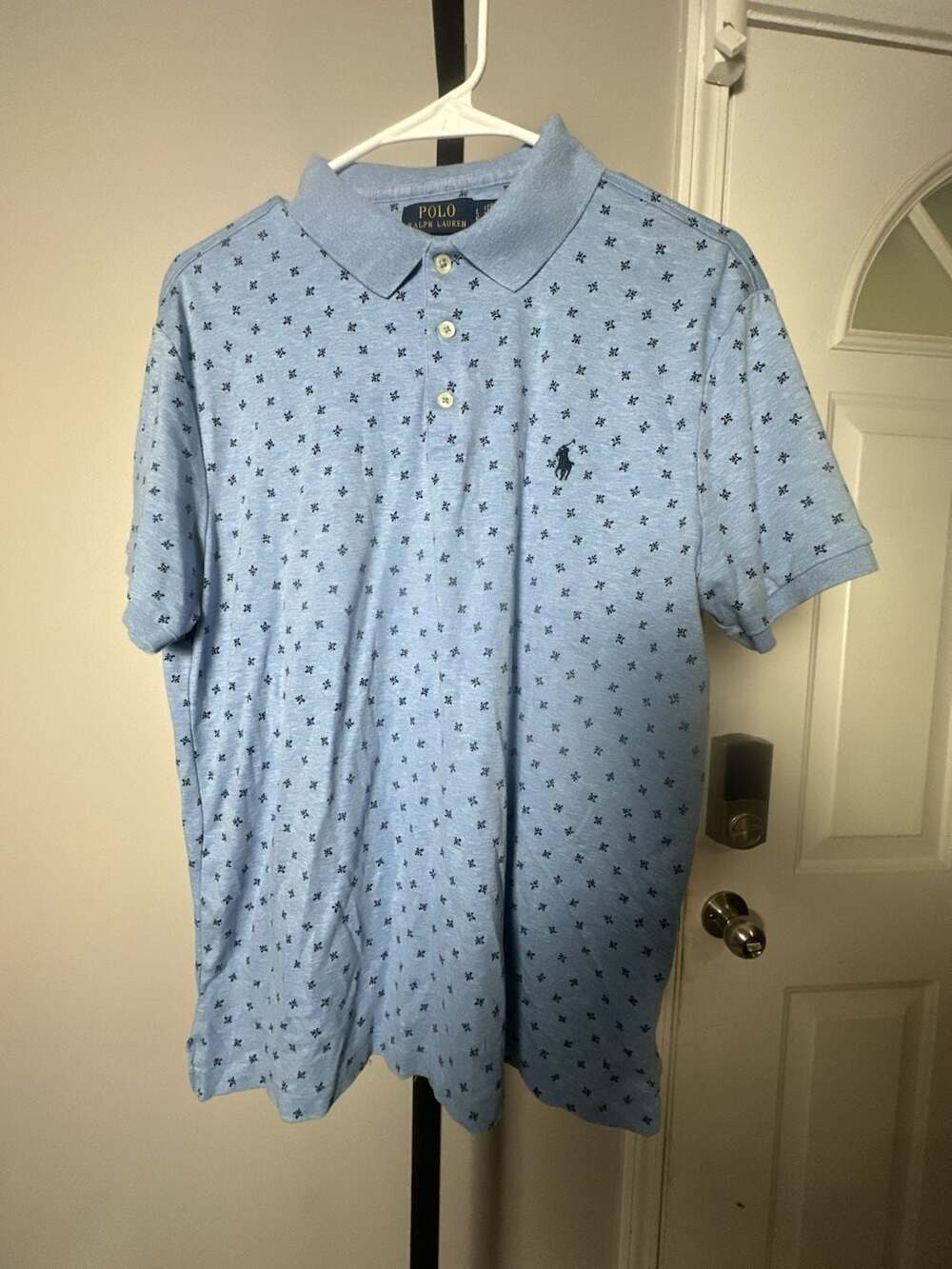 Polo Ralph Lauren Men's Custom Slim Fit Short Sleeve Polo Shirt Blue Print#944
